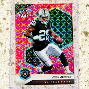 JOSH JACOBS PINK PRIZM MOSAIC CARD NFL 2021 LAS VEGAS RAIDERS